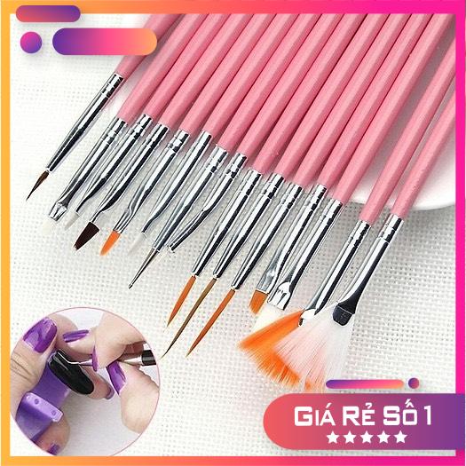 Cọ vẽ móng sét 15 cây, cọ vẽ nail - Đủ loại