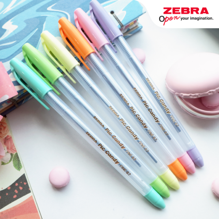 Bút Bi Pic Candy Ngòi 0.7mm - Có Nắp Chống Khô, Viết Mượt Trơn, Ra Mực Đều Không Tắc, Nét Đậm Rõ Dễ Đọc, Mực Nhanh Khô Hạn Chế Lem, Cầm Nhẹ Viết Lâu Không Mỏi, Dùng Học Sinh/Văn Phòng - ZEBRA PEN - [Chính Hãng]