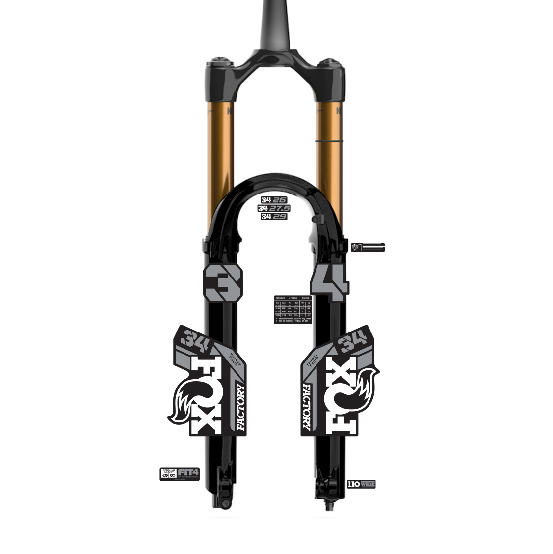 tem decal dán phuộc xe đạp địa hình Fox kashima  34 2022 | cheetahdecals.com