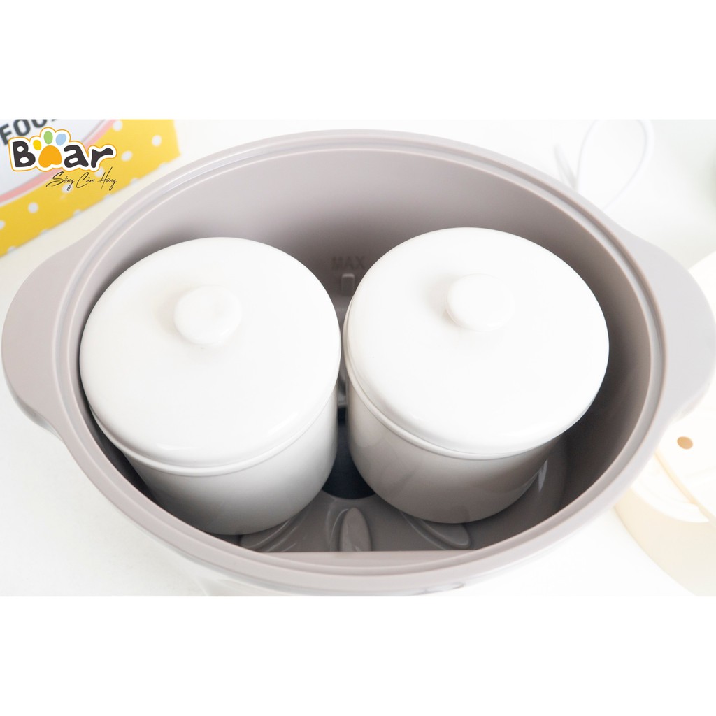 [Bản quốc tế] Nồi nấu cháo Bear 1,6L kèm lồng hấp cho bé
