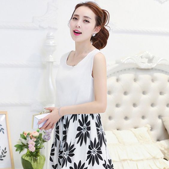 [HCM]  Đầm Xoè Hoạ Tiết Sunrise  BY3151