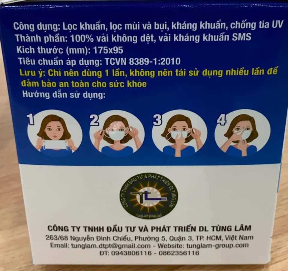 [HCM]KHẨU TRANG Y TẾ TLC 4 LỚP 50 PCS