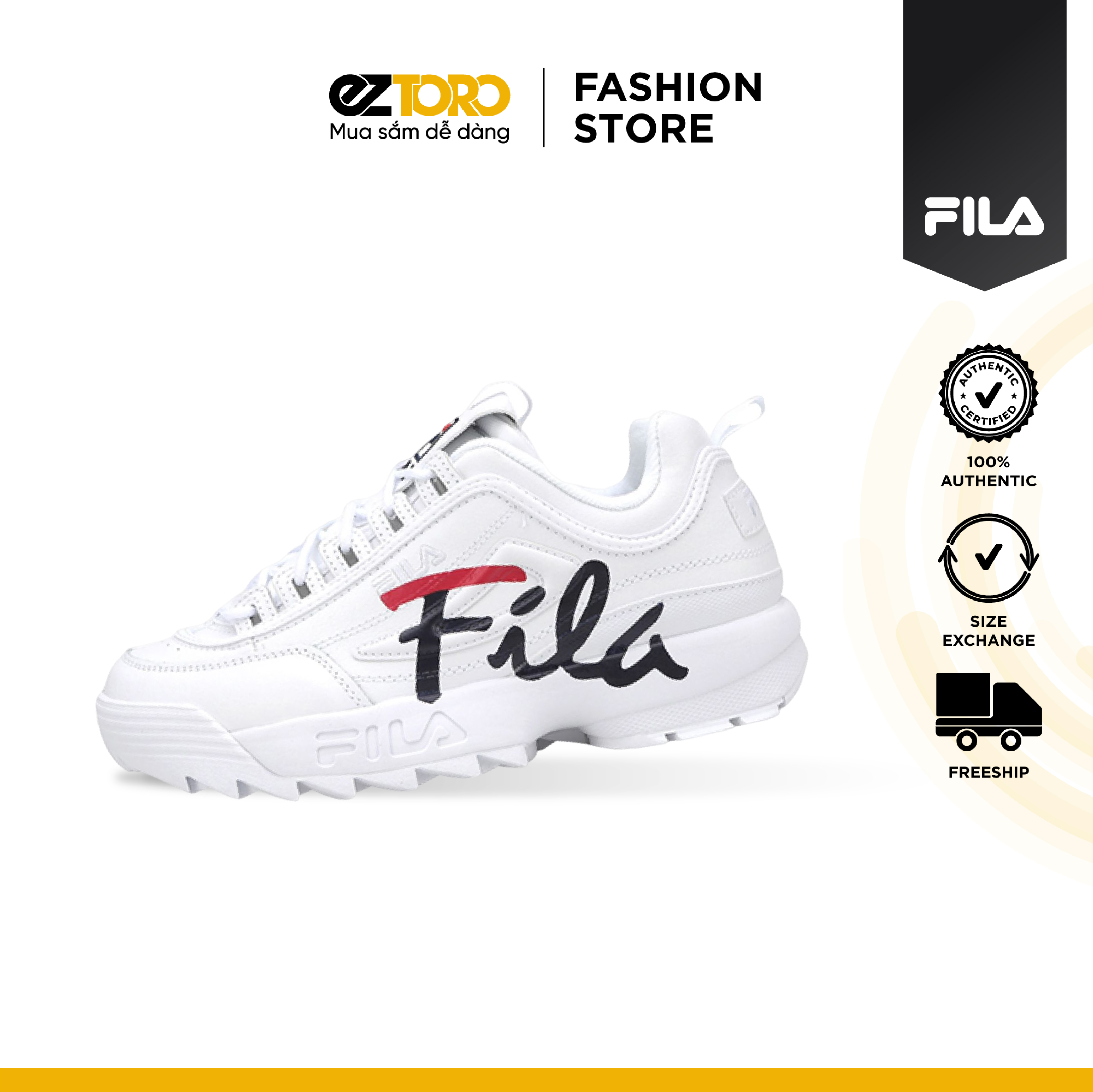 [XẢ HÀNG LẺ SIZE 100% Authentic Korea] Giày snealer Fila Disruptor 2 Script - cho nam, nữ