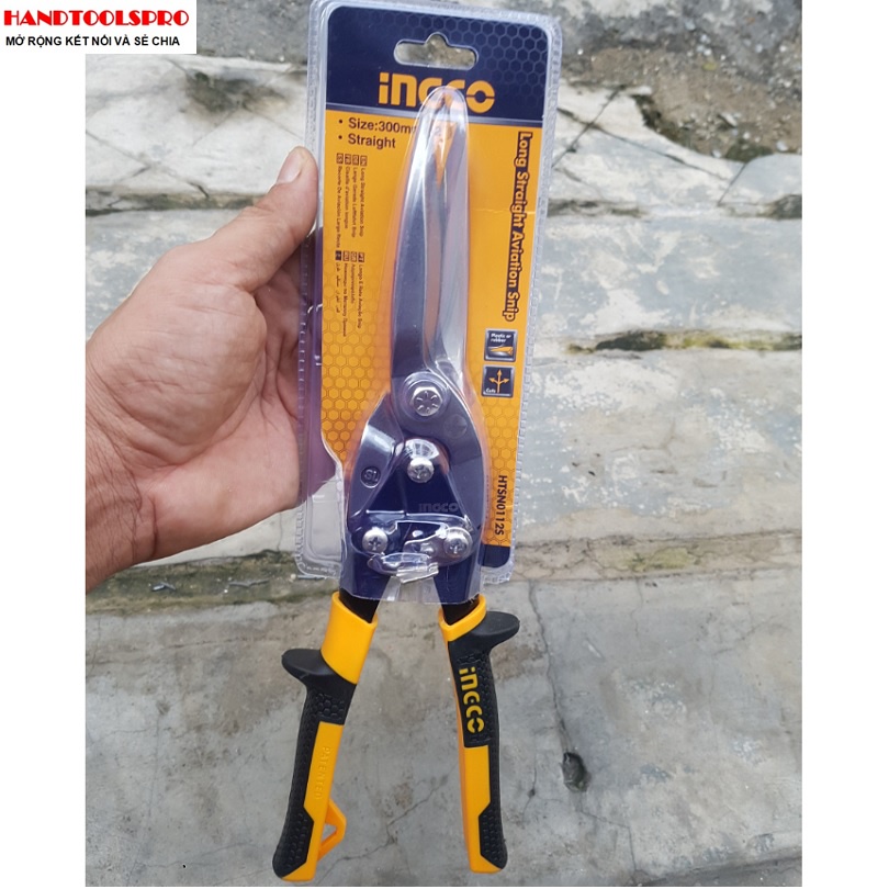 12" kéo cắt tôn mũi thẳng dài ingco htsn0112s
