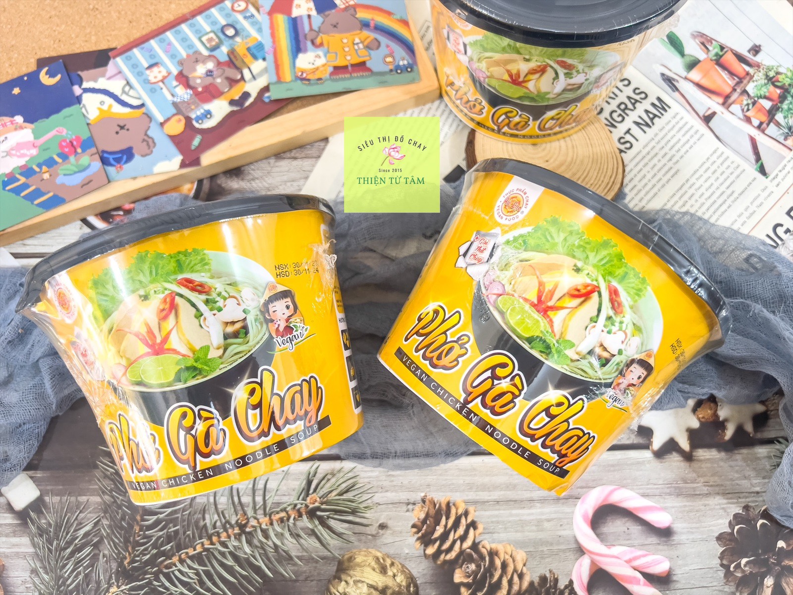 Phở gà ăn liền thuần chay âu lạc thơm ngon hộp 70g