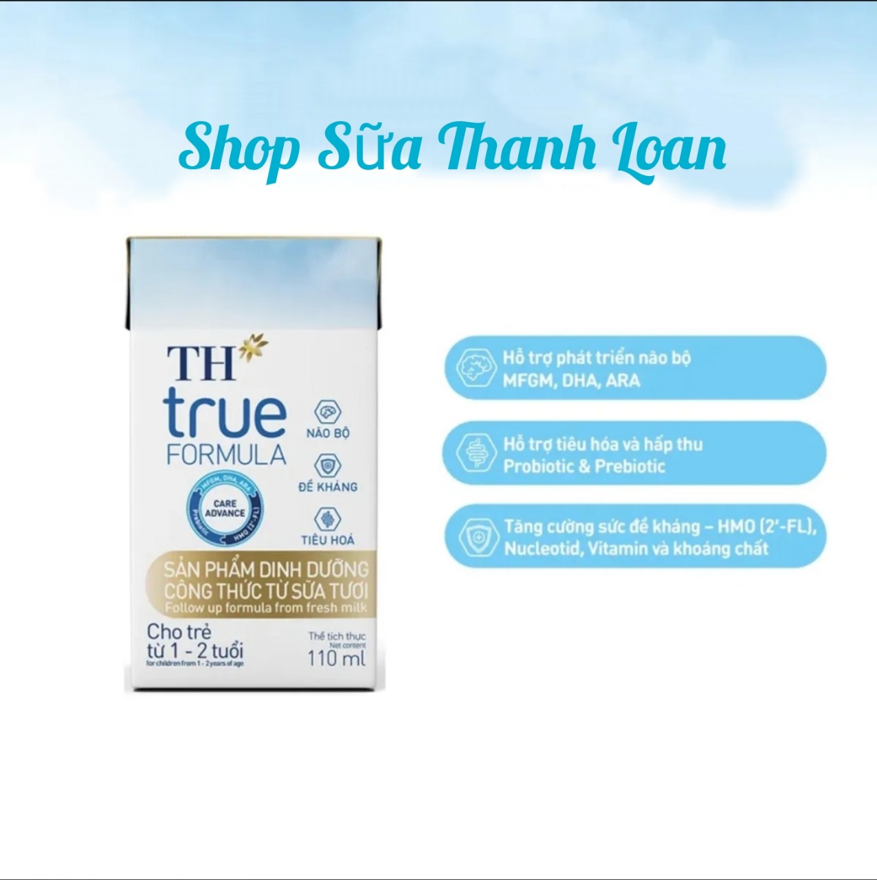 Combo 3 lốc 12 hộp sản phẩm dinh dưỡng công thức sữa tươi th true formula 110ml.