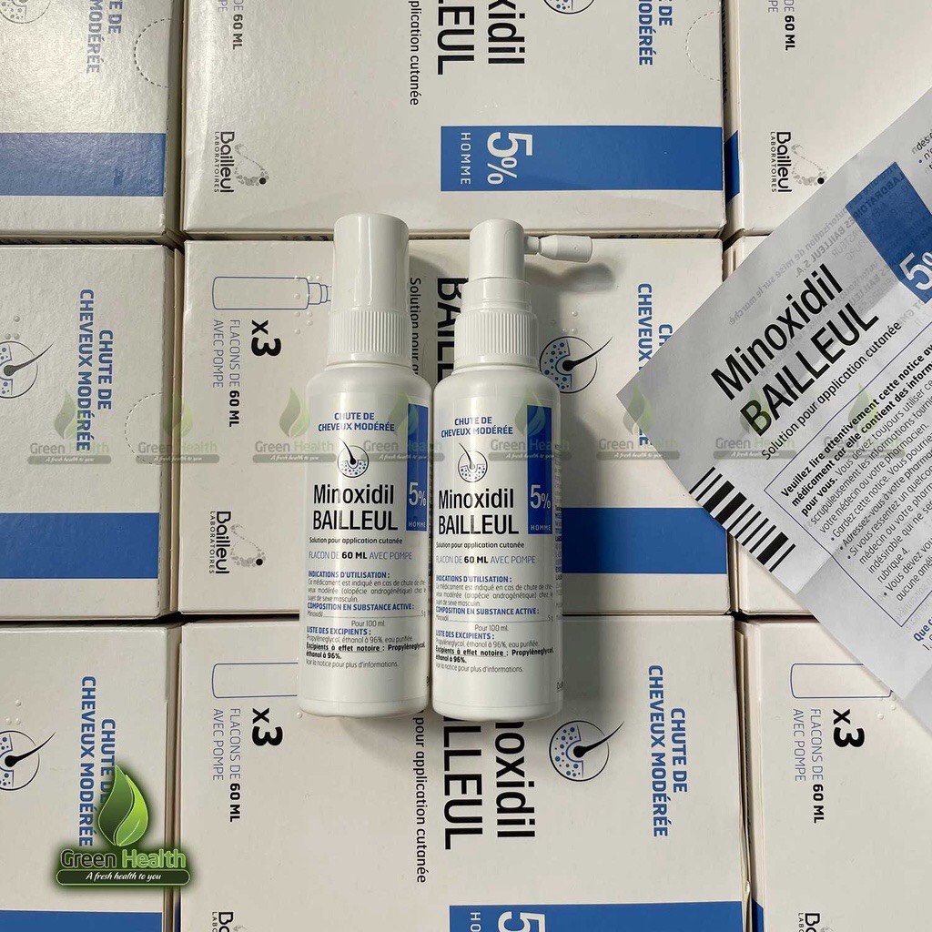 1 Chai Xịt mọc tóc Minoxidil Bailleul 2%, 5% BILL PHÁP NGĂN RỤNG TÓC, KÍCH THÍCH MỌC TÓC
