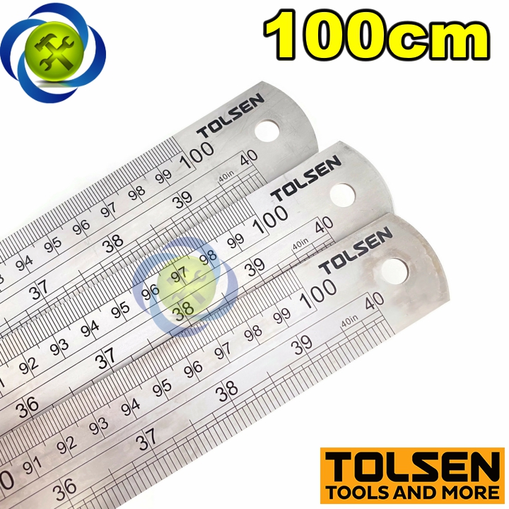 [HCM]Thước lá 1000mm (100cm) Tolsen 35030 kích thước 1000mm x 32mm x 1.5mm