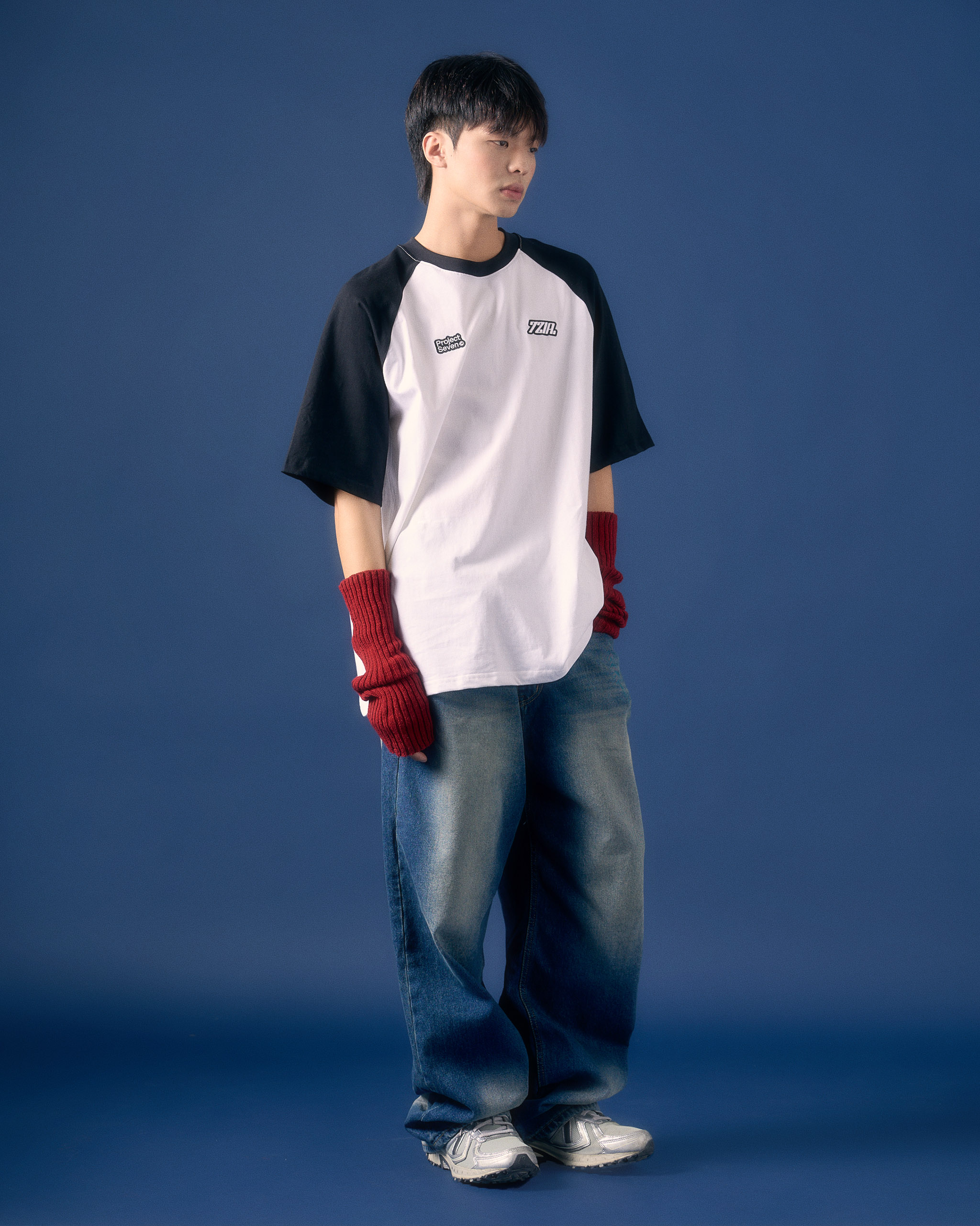 Áo thun 7ZIA form rộng tay raglan / ProjectSeven - 2 màu