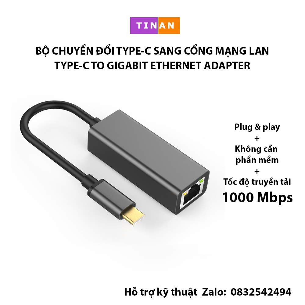 Bộ Chuyển Đổi TypeC Sang Cổng Mạng Lan Ethernet Cho Macbook
