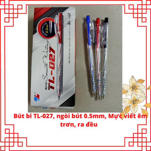 Combo 5 cây bút bi thiên long tl-027 ngòi bút 0.5mm