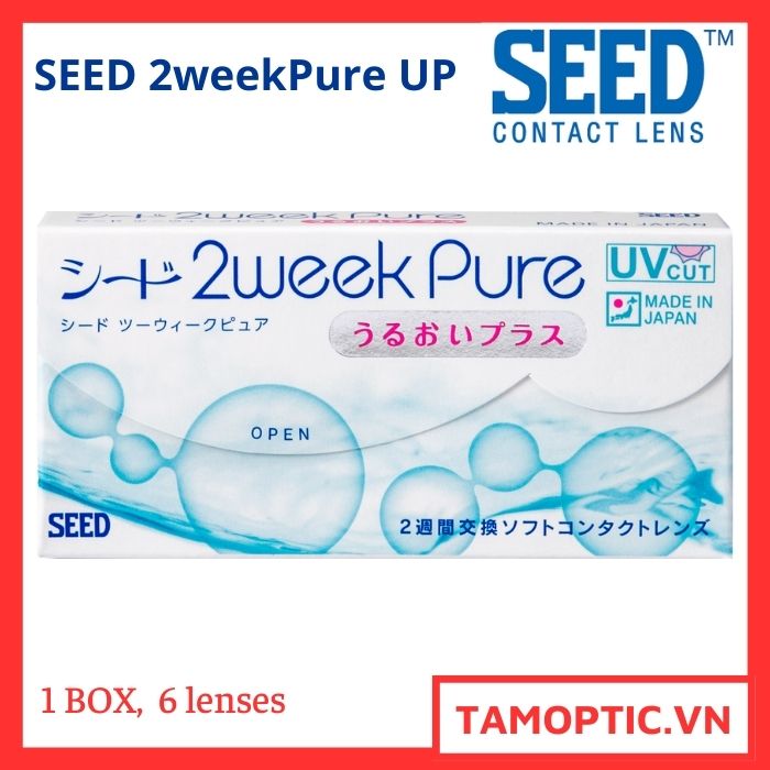 SEED 2weekPure UP UV [6 lenses] Kính áp tròng 2 tuần không màu Nhật Bản