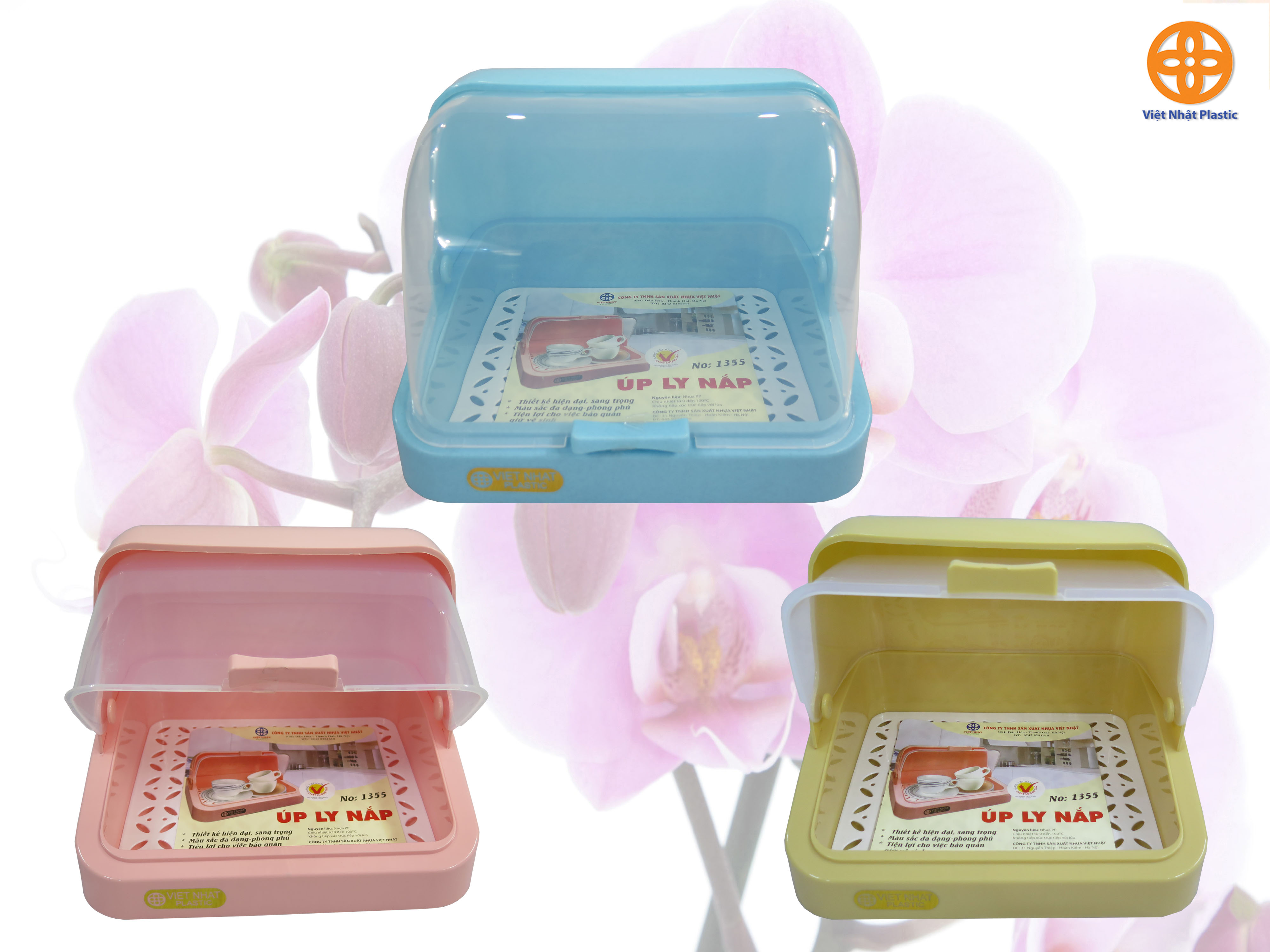 [Nhựa Việt Nhật] Khay úp cốc Việt Nhật có nắp đậy bảo vệ