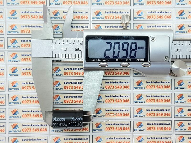 [COMBO 5 CON] Tụ Hóa Acon 1000uF 35V kích thước 13x21mm