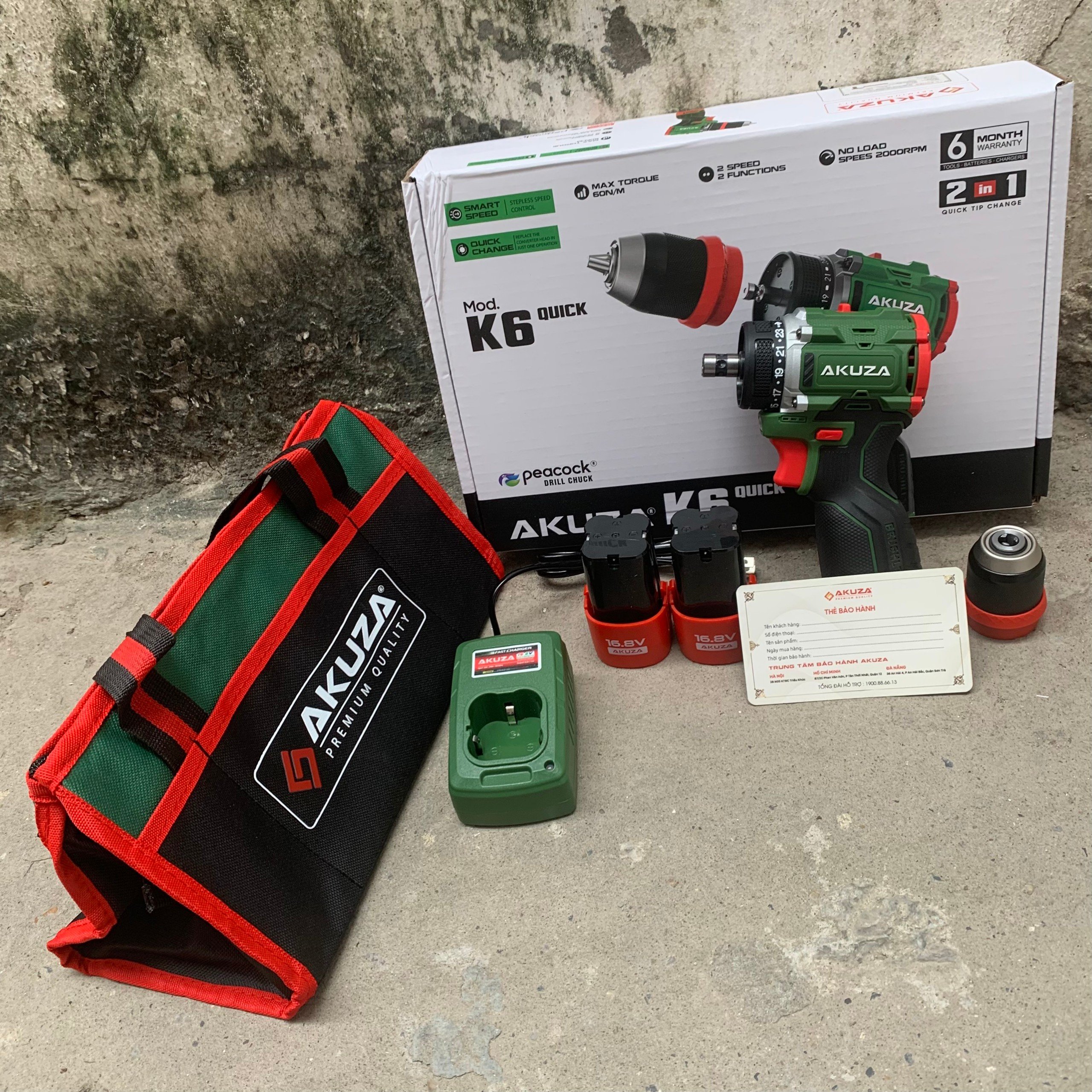 Hot => máy khoan pin 16,8v akuza k6 và akuza k5 không chổi than đầu kẹp autolook 10mm ( khoan và vít trượt trong 1 sản phẩm