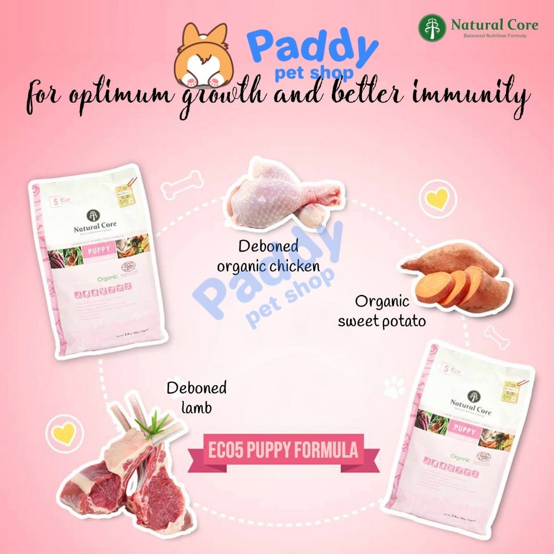 Hạt Cho Chó Con Hữu Cơ Natural Core Puppy 5A Vị Cừu