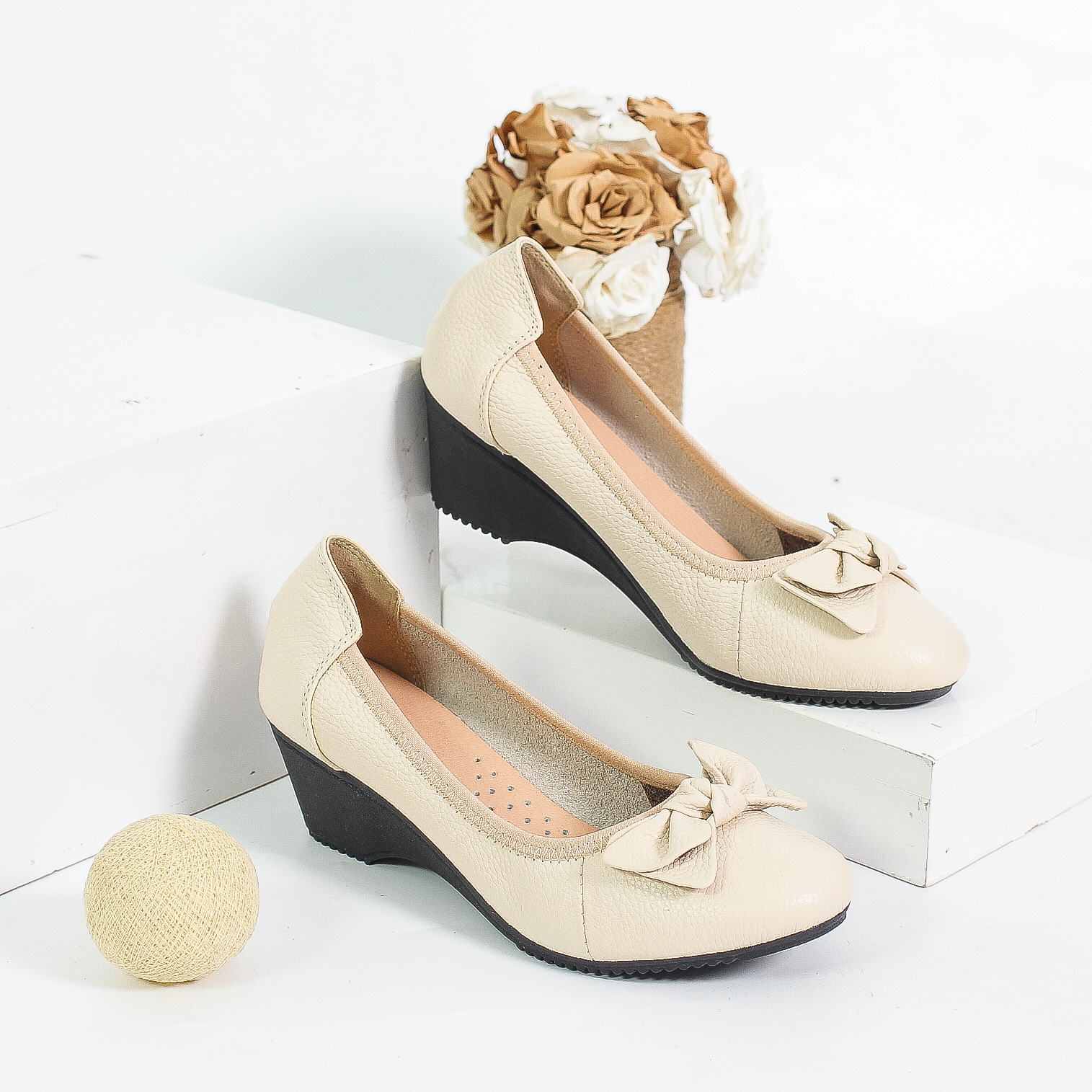 Giày Búp Bê Đế Xuồng 3cm Da Thật Êm Chân Pixie X461