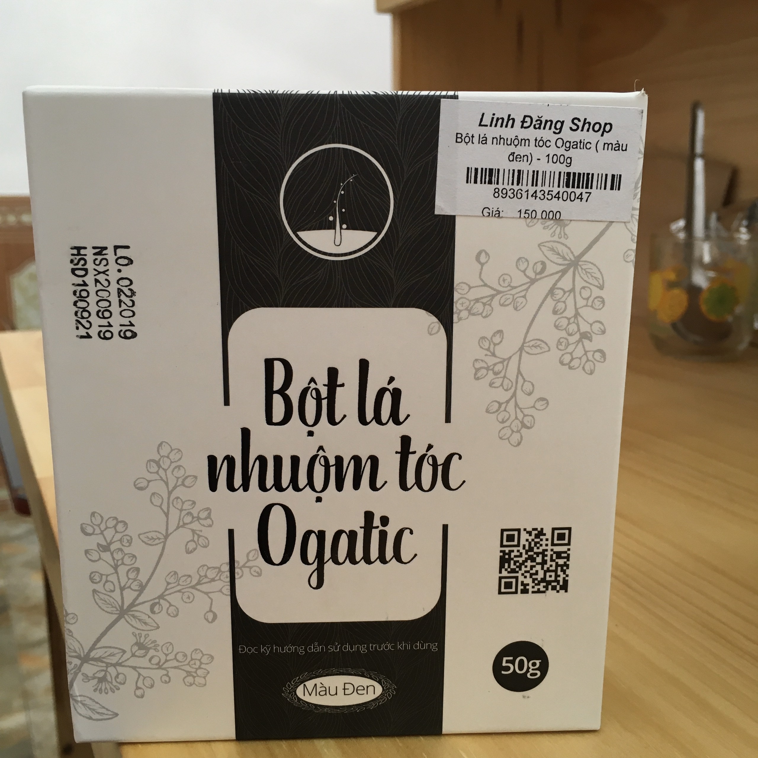 Bột lá nhuộm tóc màu đen