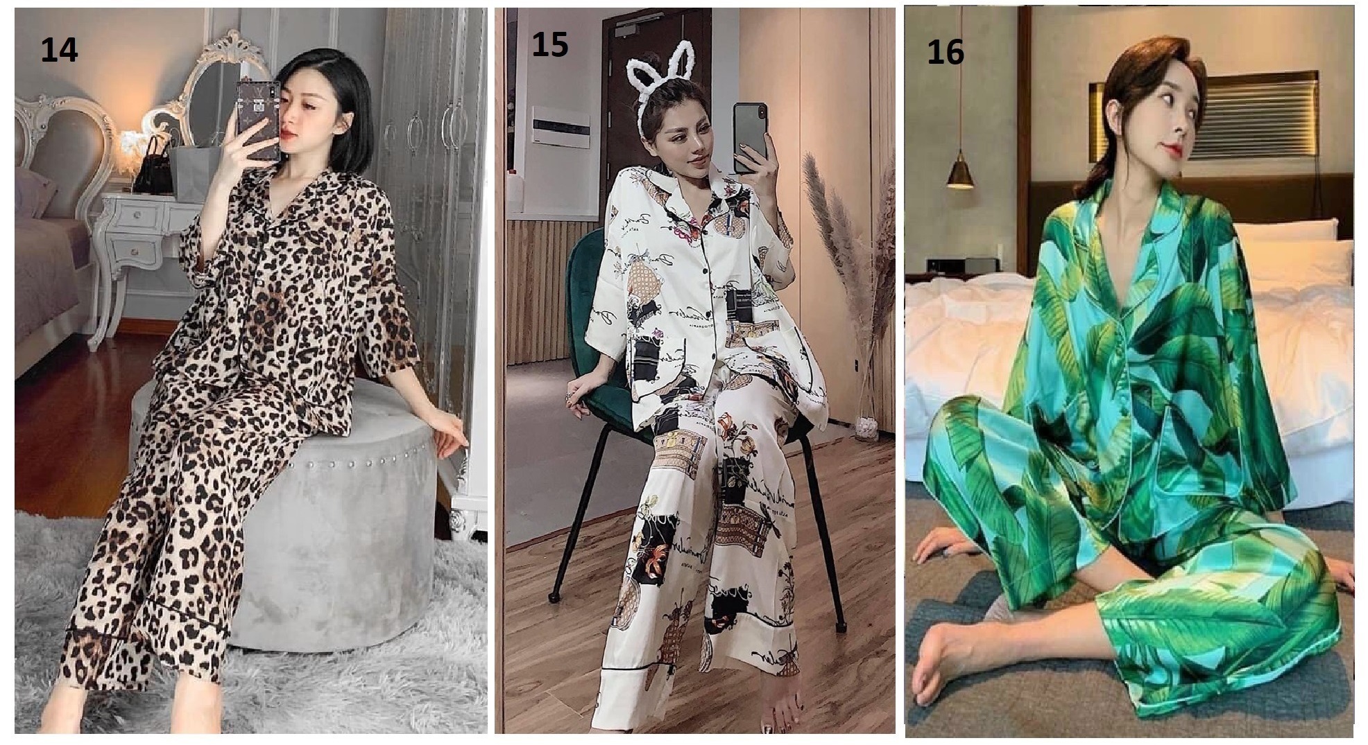 [HCM]Đồ Bộ Lụa Mới Cao Cấp Tay Lửng Cánh Dơi Quần Dài (Part 2) (40-65kg)