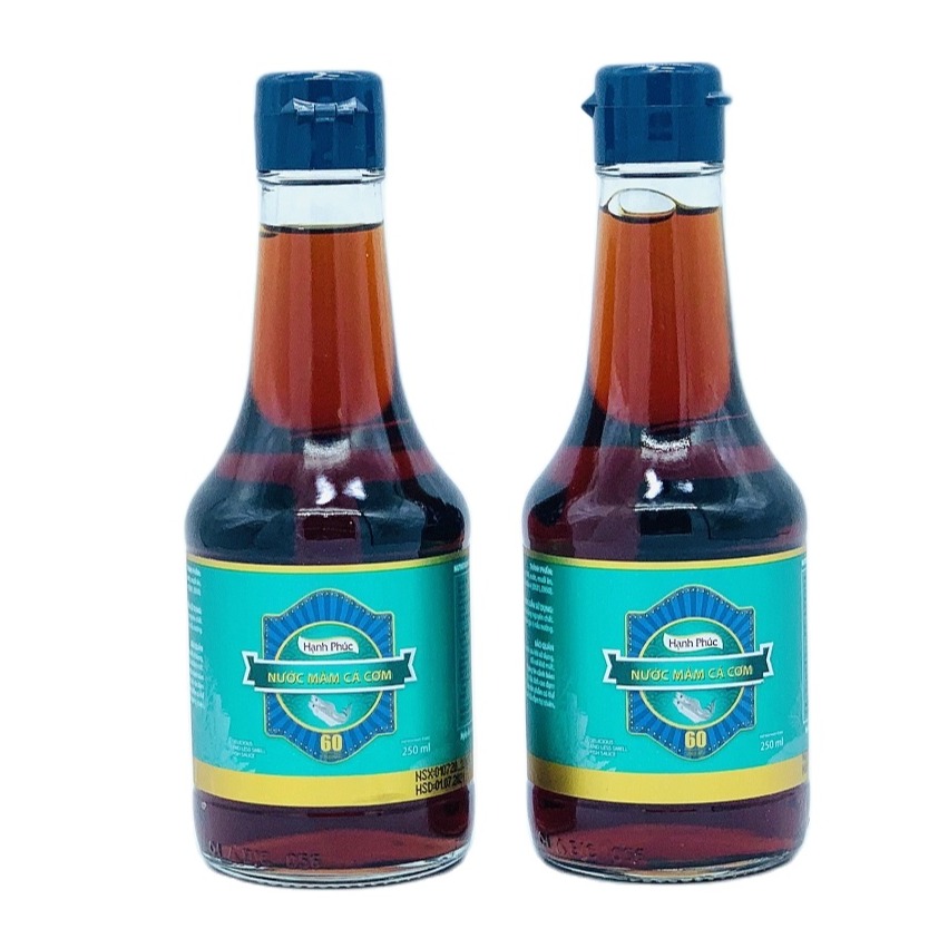 (THÙNG XỐP COMBO 02 CHAI - MỖI CHAI 250ML) Nước mắm Hạnh Phúc 60 độ đạm chai 250ml