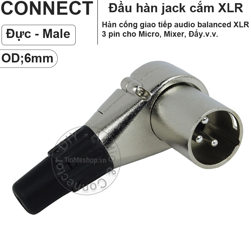XLR male angles connector OD6mm