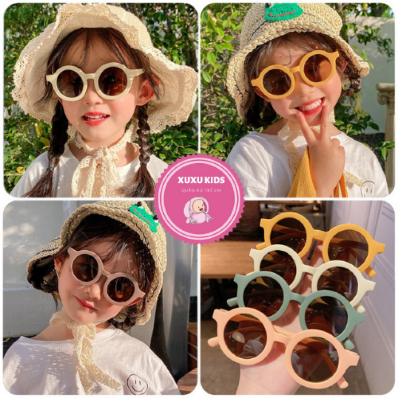 Giá bán Kính mát trẻ em, kính mắt thời trang cho bé gái, bé trai, kính mắt trẻ em chống nắng phong cách Vintage Xu Xu Kids