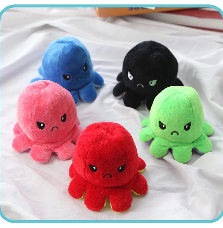 Bạch tuộc cảm xúc bông, mini, móc khóc 10cm