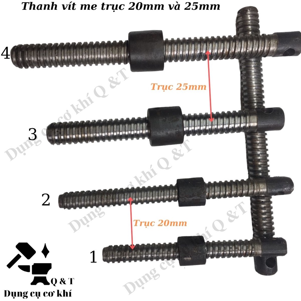 Vít me trục 20mm dài 200mm và 250mm ( có 1 đai ốc đi kèm )