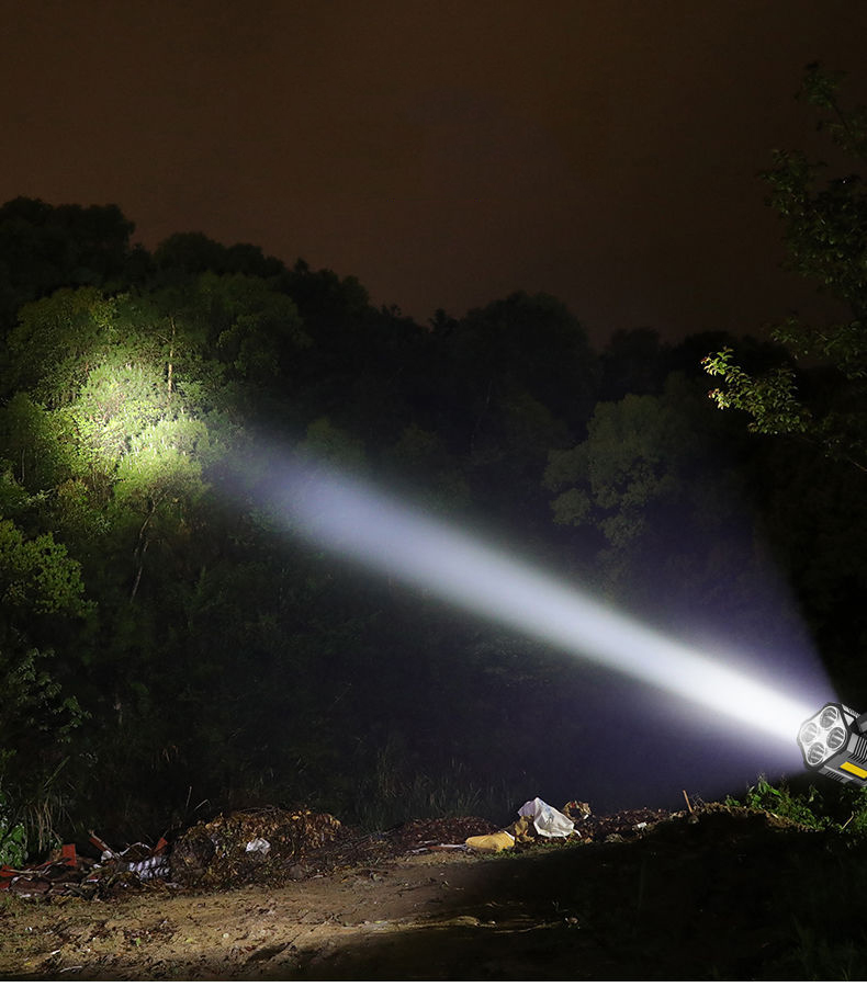 1200W super bright 4 LED flashlight portable long range portable rechargeable travel flashlight white light 4 modes, portable USB rechargeable flashlight