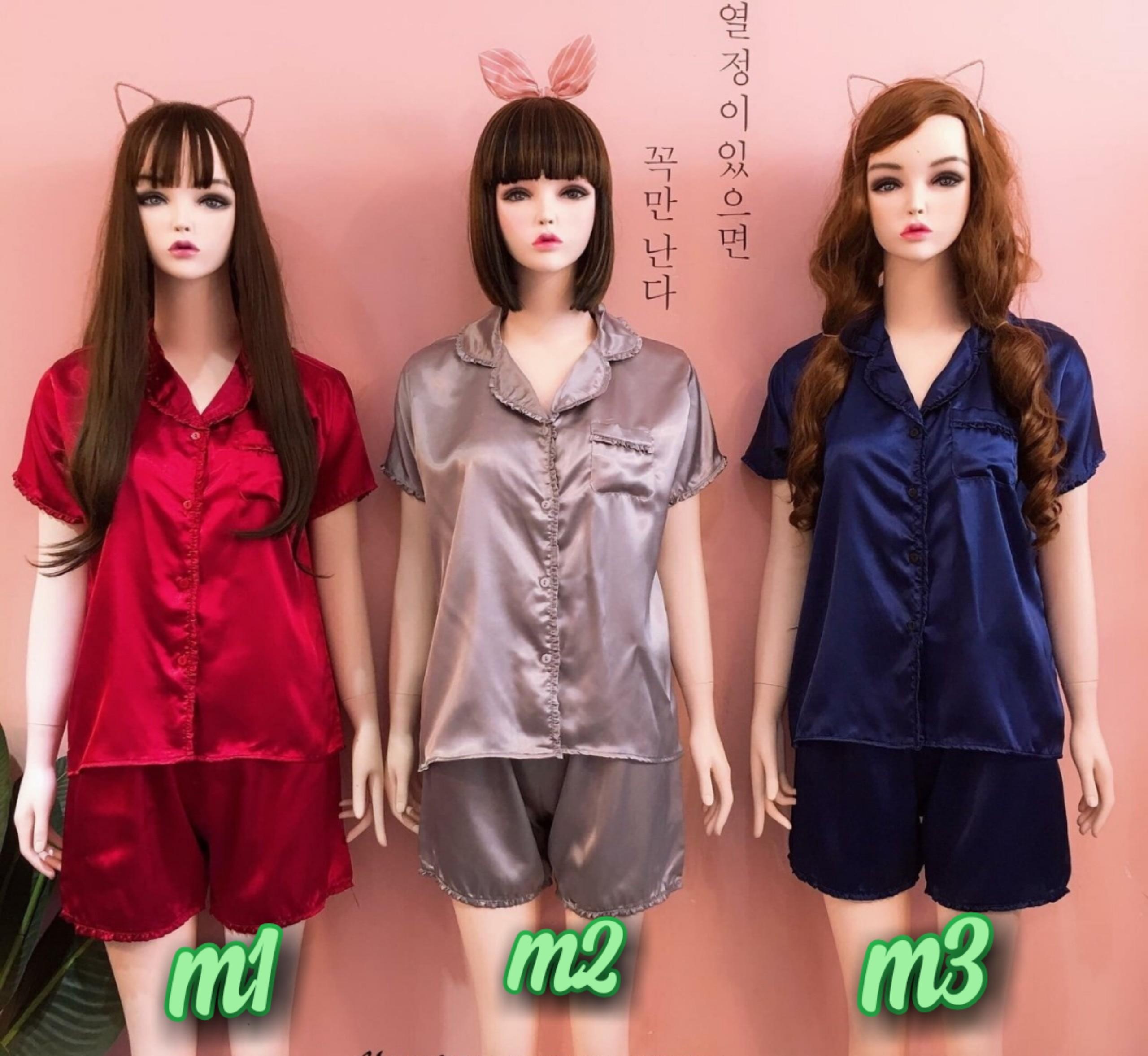 [HCM]Pijama Set Đồ Bộ Nữ Lụa Bèo Ngắn Dễ Thương