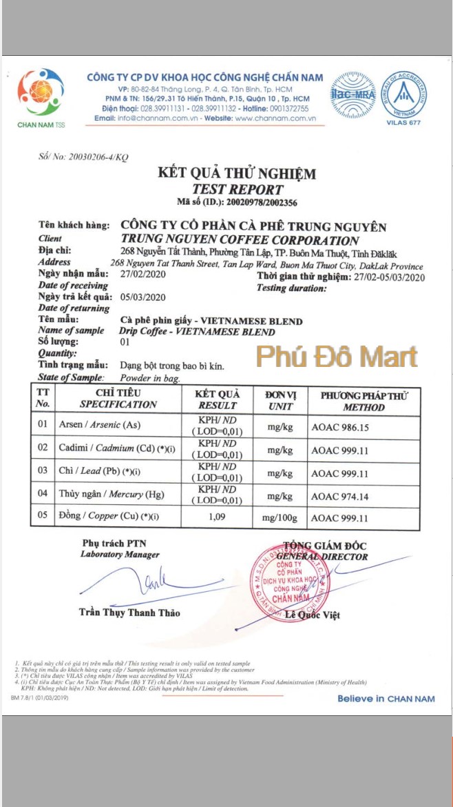 ( Freeship ) Cà phê phin giấy Trung Nguyên Legend Vietnamese Blend