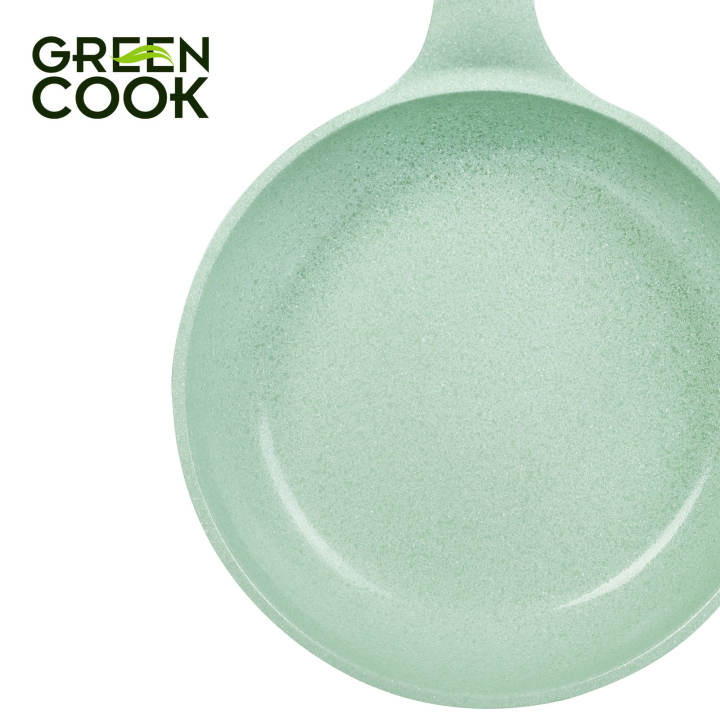 Chảo đúc đáy từ chống dính men đá ceramic xanh ngọc 20 cm Green Cook GCP06-20IH công nghệ Hàn Quốc - Hình ảnh 7