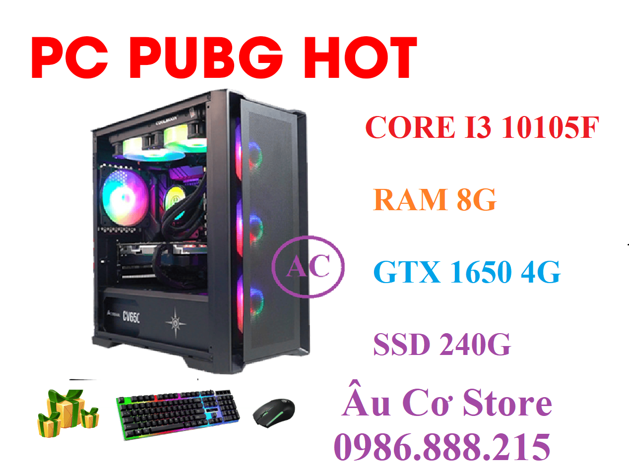 Máy tính để bàn chuyên game core i3 10105f | ram 8g | gtx 1650 4g hoặc rtx 2060 6g | ssd 240g - hàng chính hãng