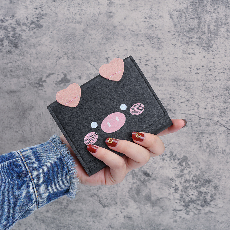 Ví da nữ mini cầm tay heo con cute VD10