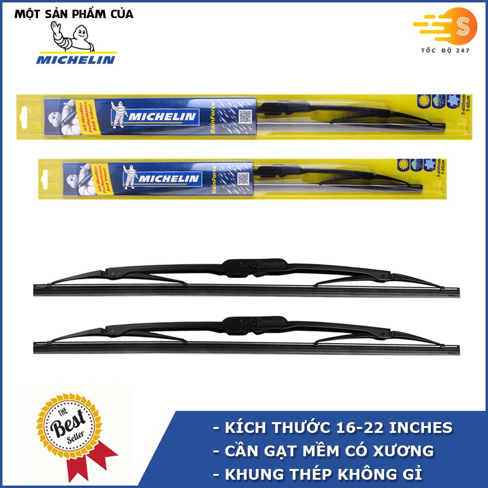 Bộ cần gạt mưa 16x22 có xương cao cấp MICHELIN Cho Xe FORD KIA HYUNDAI CHEVROLET DAEWOO
