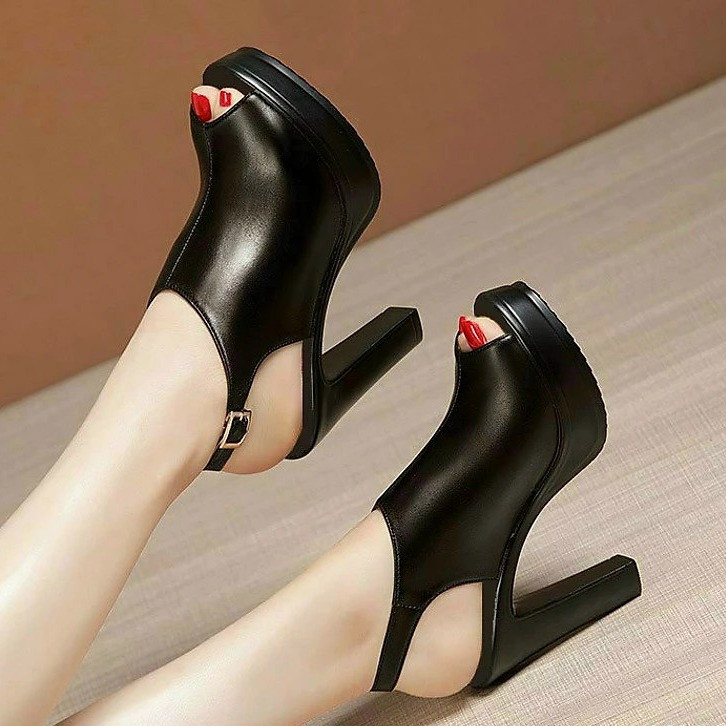 Giày sandan gót vuông 10 phân thời trang cao cấp