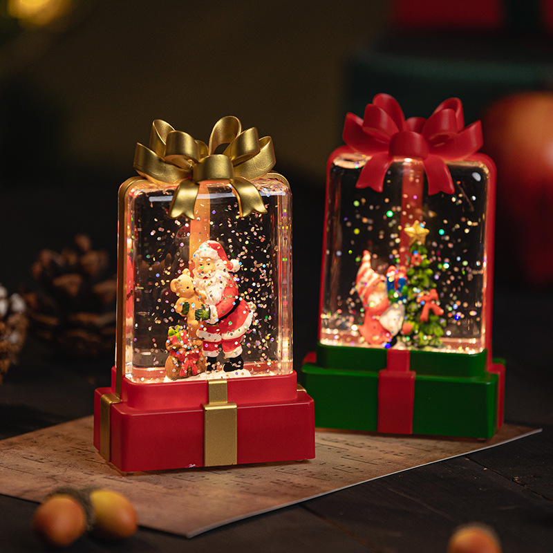 Đèn cây thông đặt bàn, đèn hộp quà trang trí, đồ quà tặng dịp Noel