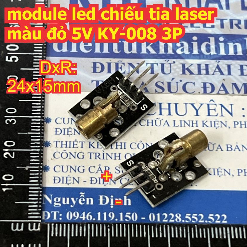2 cái module led chiếu tia laser lazer màu đỏ 5v ky-008 3p kde3115