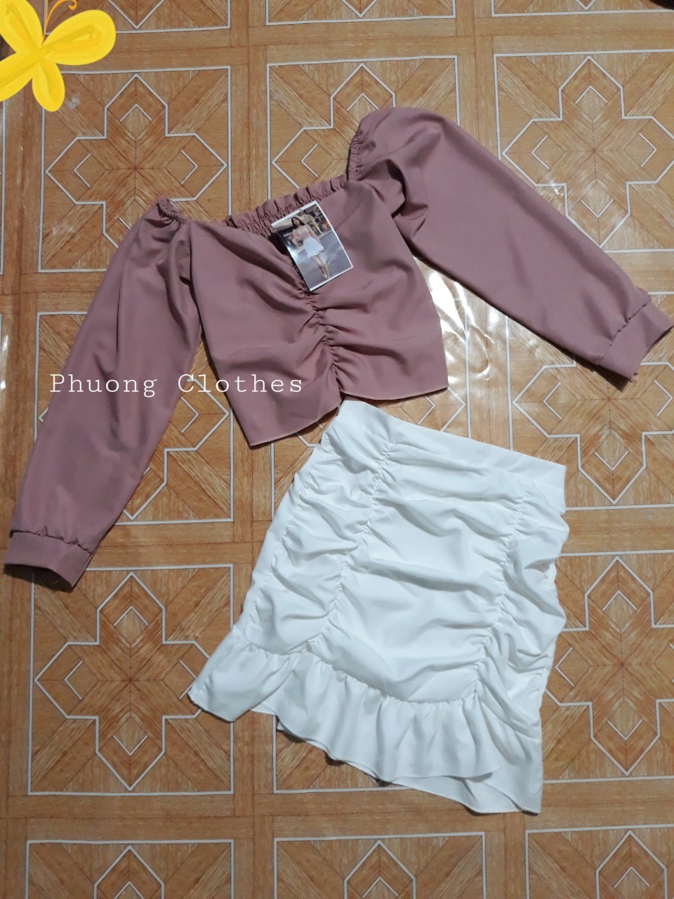 Set áo kiểu chân váy dúng  (Kèm ảnh thật)