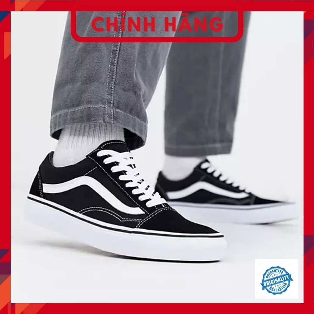 GIÀY CHÍNH HÃNG Vans Old Skool trainers Black White VN