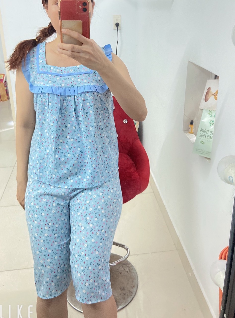 ĐỒ BỘ NỮ LỬNG LỤA CHẤT MẪU HOA ĐẸP TỪ 61kg ĐẾN 70kg