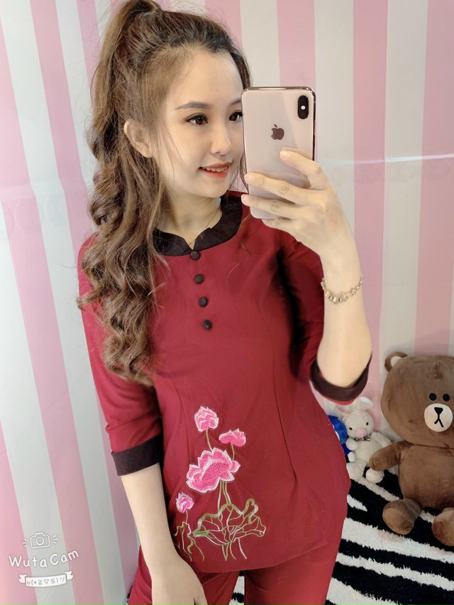 Đồ lam đi chùa - mẫu thun phối