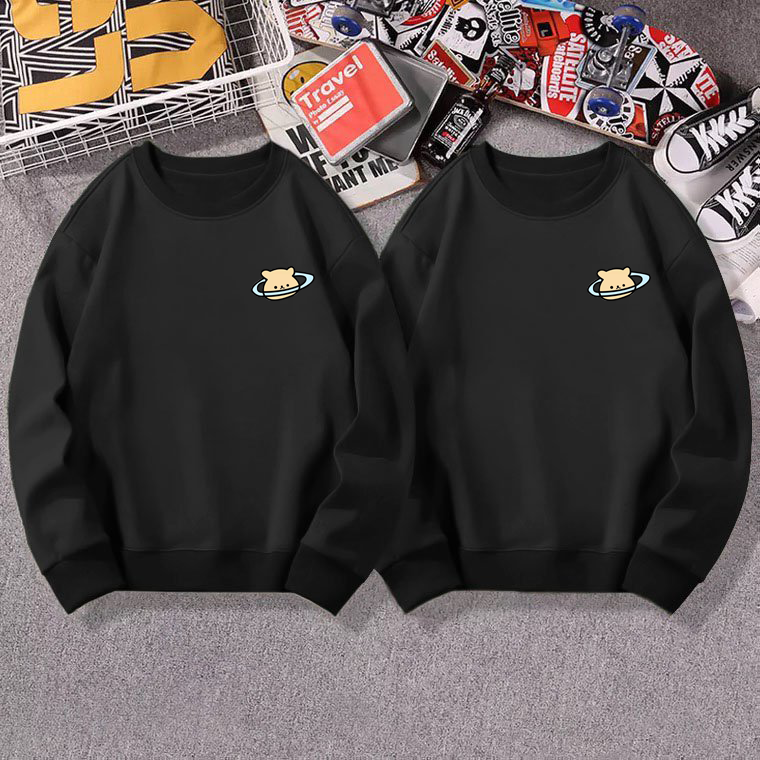 Áo sweater cặp nam nữ in hình gấu dễ thương chất liệu nỉ bông