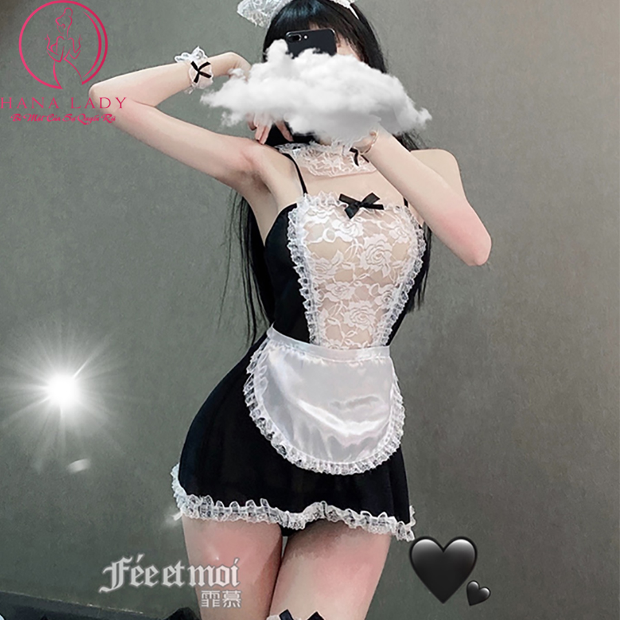 Cosplay hầu gái sexy, costume maid quyến rũ, Đồ ngủ cosplay hở mông khiêu gợi, Cosplay sexy nàng hầu, costume nàng hầu cute CP158.