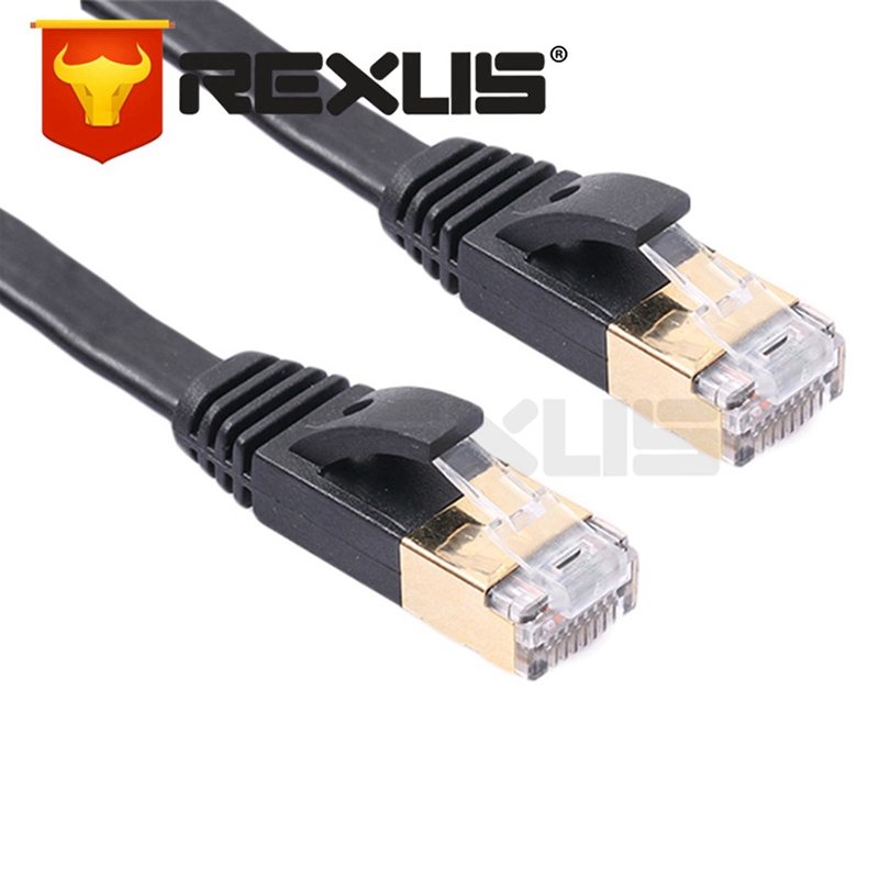 REXLIS 5FT Cat7 RJ45 LAN Cable Adjustable Retractable Ethernet Cable Flat Internet Network Cable for Computer Router Laptop