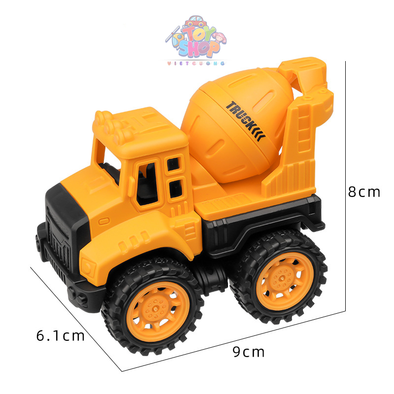 Đồ chơi mô hình xe cẩu, xe chở cát, xe lu cho bé