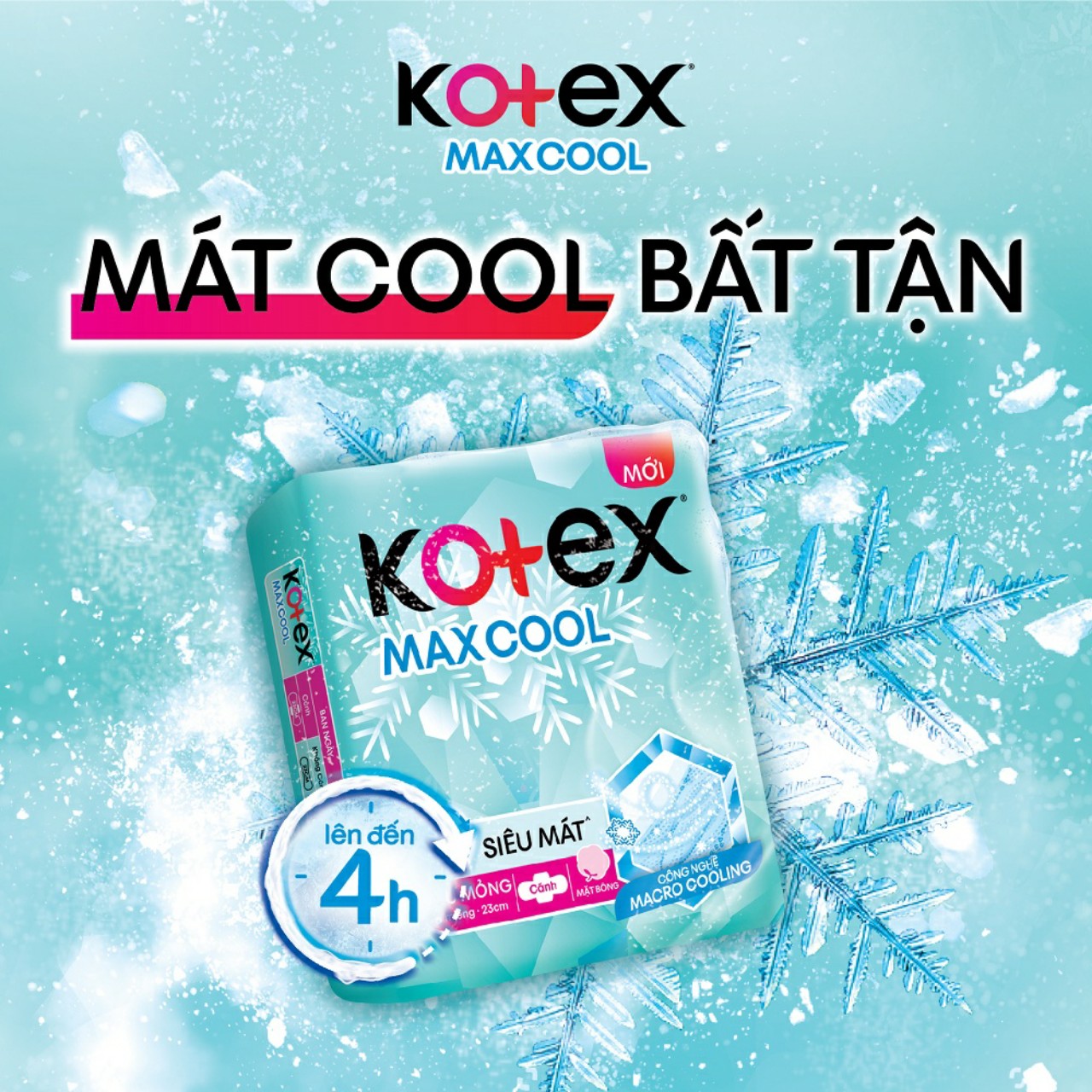Băng vệ sinh KOTEX Max Cool Siêu Mỏng Cánh 8 miếng/gói