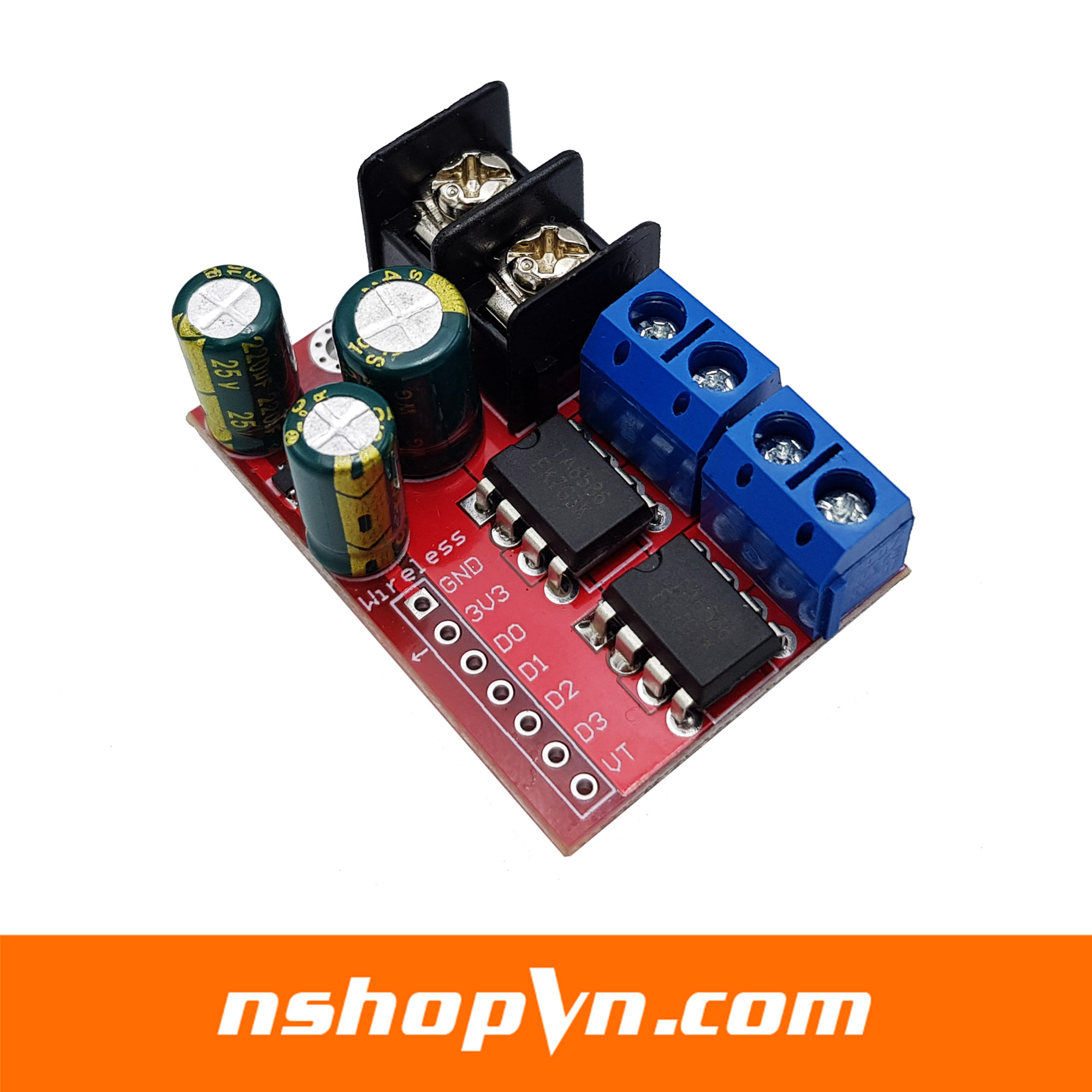 Mạch Điều Khiển Động Cơ DC L298N 5A (có thể mở rộng điều khiển từ xa)