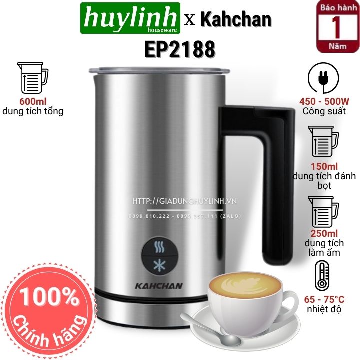 Máy đánh sữa tạo bọt, pha cacao Kahchan EP2188 - 600ml [EP2198 mới]
