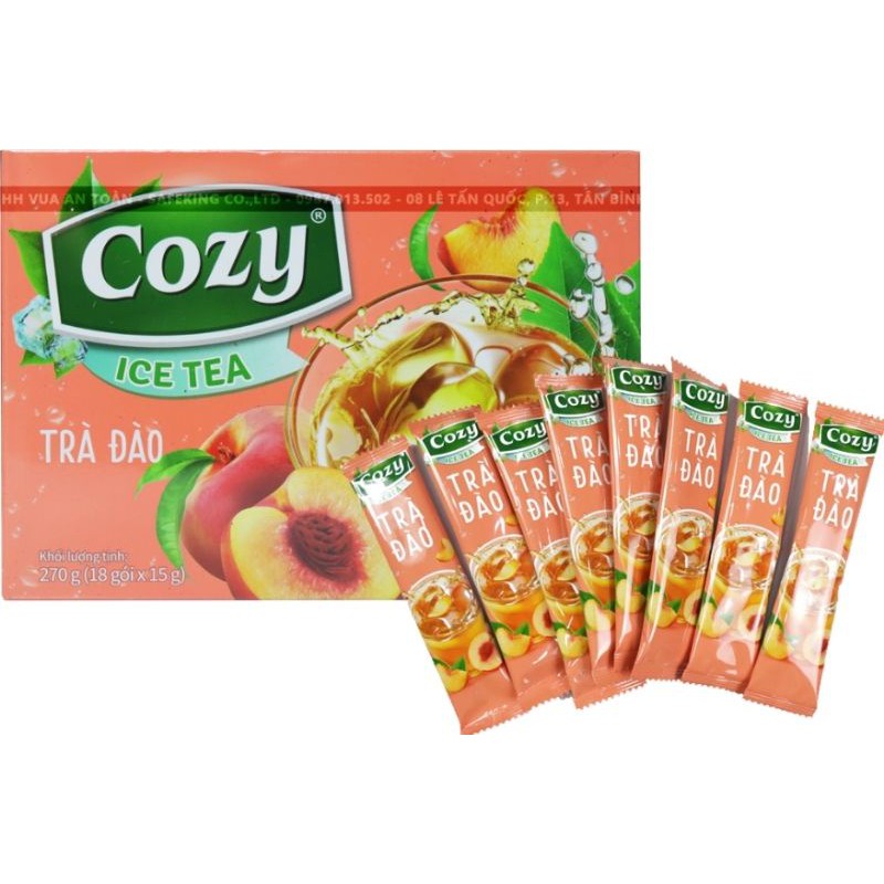 TRÀ ĐÀO COZY HÒA TAN - hộp (18 gói x 15gr)
